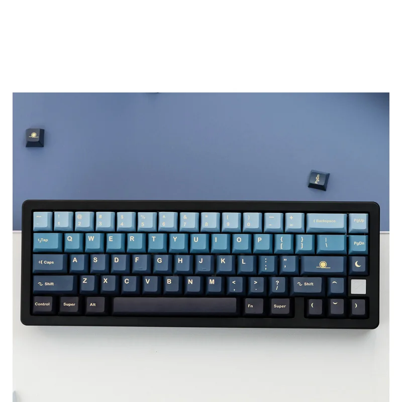 Moonrise Keycaps Gradiente Cor Pbt Cinco Lados Sublimação Keycap Perfil Cereja para Teclado Mecânico Interruptor mx 129 Teclas - Imagem 6
