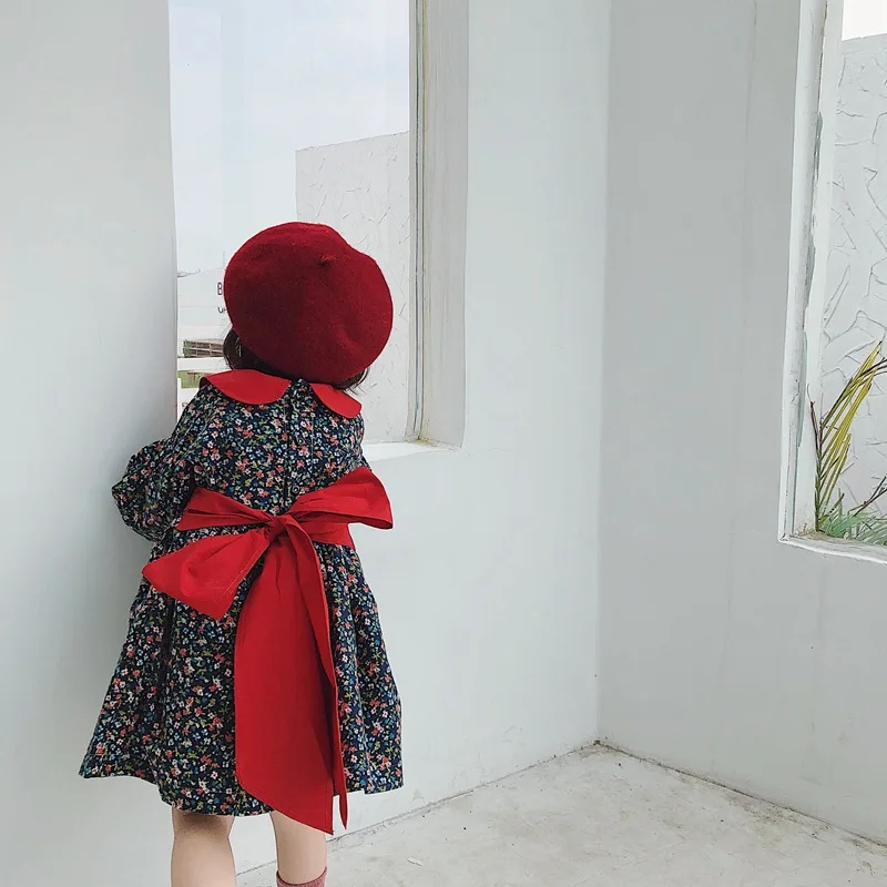 

Children Cute Girl Dress Floral Big Bow New Autumn Girls Clothes Flower Princess Dress For Baby Girl Dresses Casual Wear 3 years