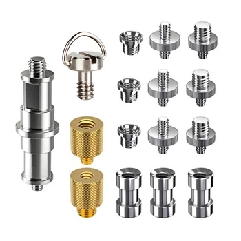 

Hot-16PCS Axis Gimbal Conversion Screw 1/4 3/8 Interchange Double Head Screw Tripod Foot Gimbal Accessories