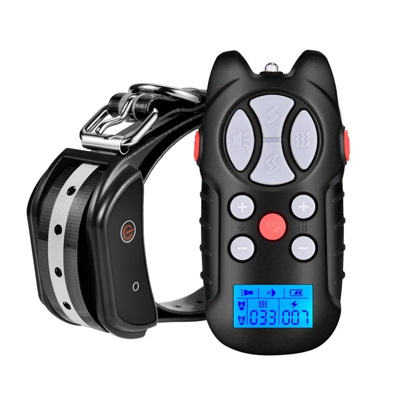 Автоматический ошейник для собак с питанием от USB Перезаряжаемый водонепроницаемый ошейник для дрессировки собак с пультом дистанционного управления для маленьких, средних и больших собак - Цвет: A