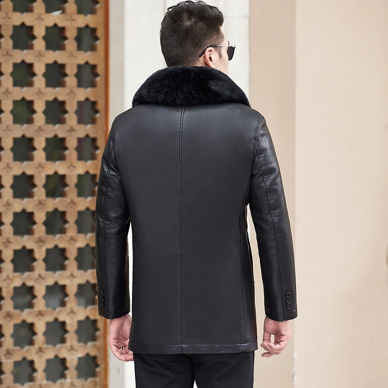 8XL 6XL 5XL брендовая мужская весенняя куртка из натуральной кожи модные жакеты из овечьей кожи черные длинные стильные jaquetas em couro masculina