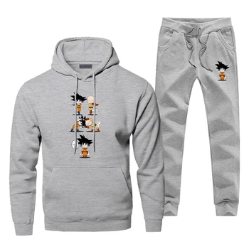 

Dragon Ball Z Fashion Hoodies Sets Casaul Fashion Japan Anime Men's Sets Fleece Funny Design One Punch Mens Full Suit Tracksuit