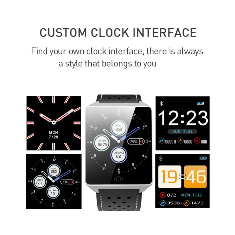 CK19 Smartwatch IP67 водонепроницаемые носимые устройства Bluetooth Шагомер монитор сердечного ритма цветной дисплей Смарт-часы для Android/IOS