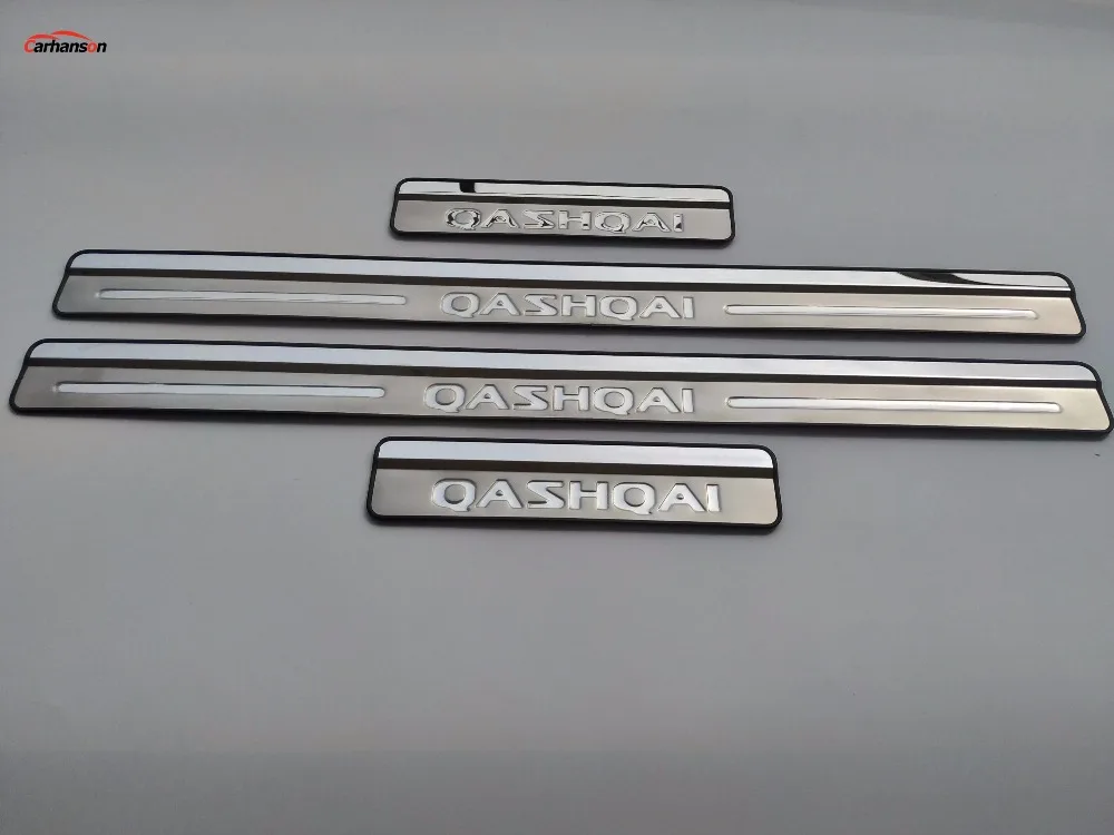 Дополнительная наклейка для автомобиля Nissan Qashqai J10 2007-2013 Накладка на порог защита из нержавеющей стали защита авто-Стайлинг отделка