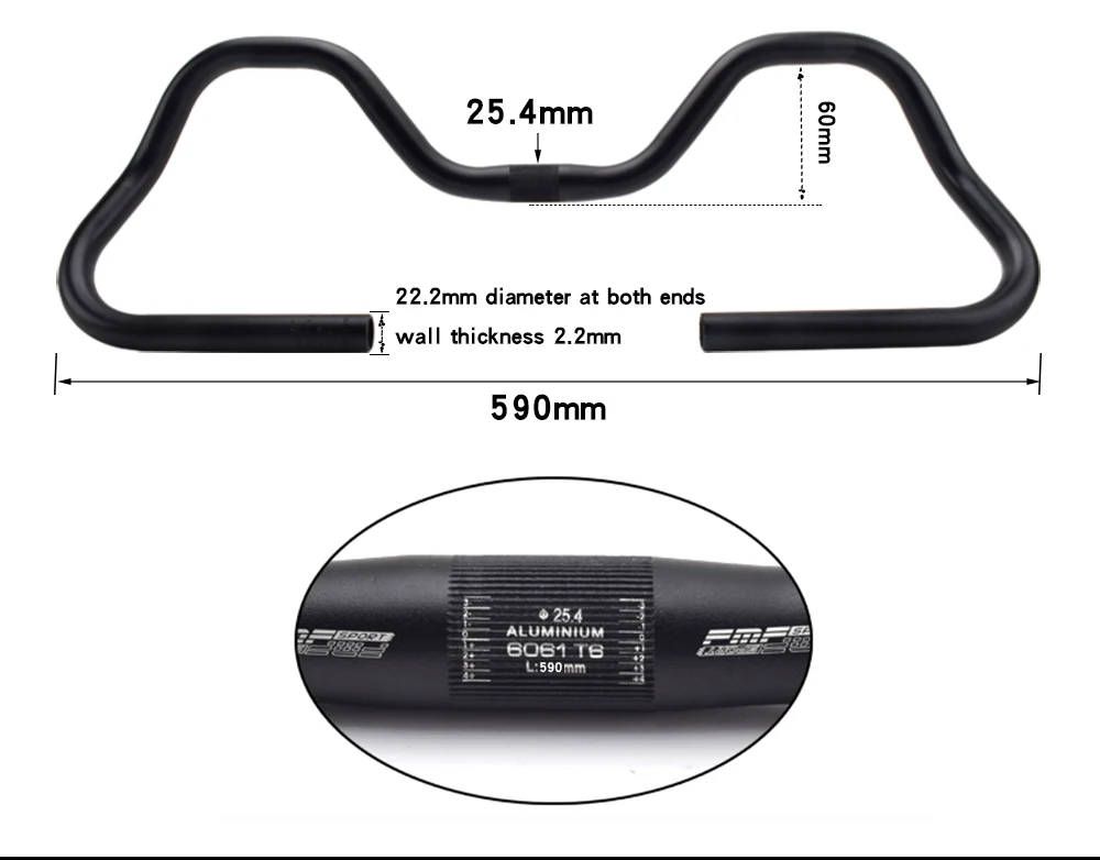 Mountain Bike Handlebars 31.8*620mm Aluminum Road Bike Handlebars Rest