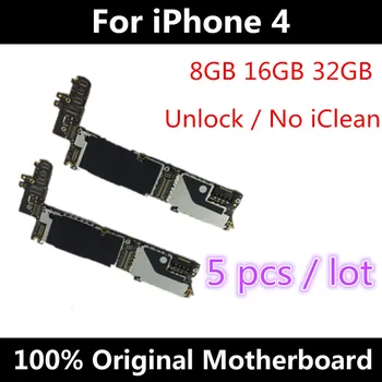 

Wholesale 8gb 16gb 32gb For iphone 4 Motherboard Original Unlock Motherboard For iPhone 4 iOS System Logic Board 5pcs/lot