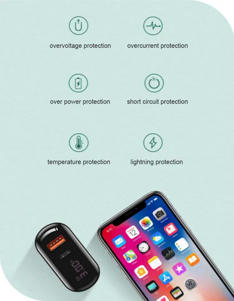 VLAMPO Быстрая зарядка для Apple iphone11 XR XS X 8 зарядная головка 18 Вт type-C для Xiaomi LG PD3.0+ QC3.0 быстрое зарядное устройство