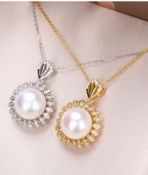 

2pieces/lots chaming diamond crystal pearl lady's pendant necklace up-market products free shipping 52bb
