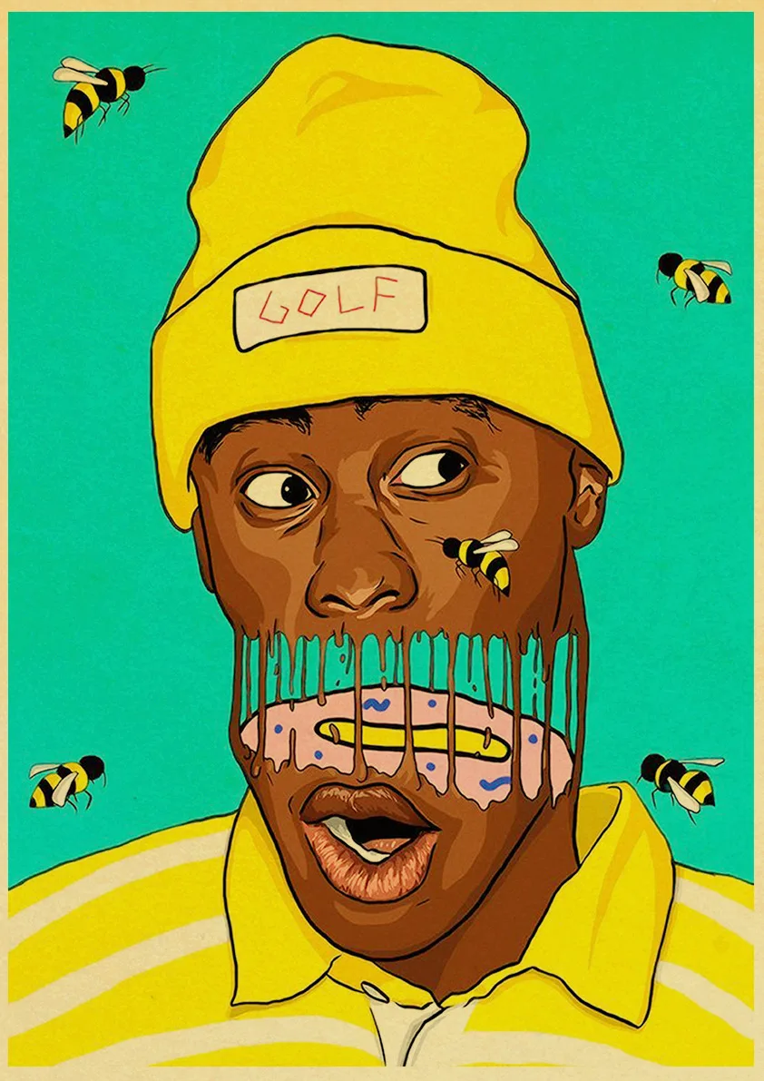 Tyler The Creator Flower Boy Band Hip Hop Star Poster Action Anime retro  Poster Painting Wall Art for Living Room Bar Decor  AliExpress
