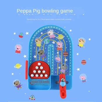 

Peppa Pige Page Mini Children's Indoor Set Puzzle Steel Ball Table Interactive Toy Desktop Bowling Toy gift for kids