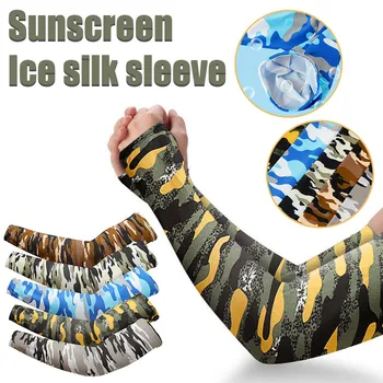 

Unisex Sun Cycling Sleeves Arm Warmers Breathable Quick Dry UV Protection Camo Arm Sleeve Lycra Running Camping Golf Arm Covers