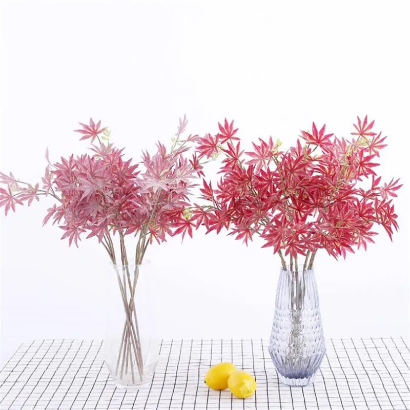 10Pcs Fake Maple Leaf Greenery(2 stems/piece) 22.83" Length Simulation Real Touch Maples or Wedding Home Decorative Artifi