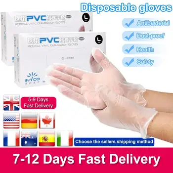 

100PCS Transparent Disposable PVC Gloves Dishwashing/Kitchen/Medical/Rubber Anti Pollution Gloves Universal for Home Cleaning