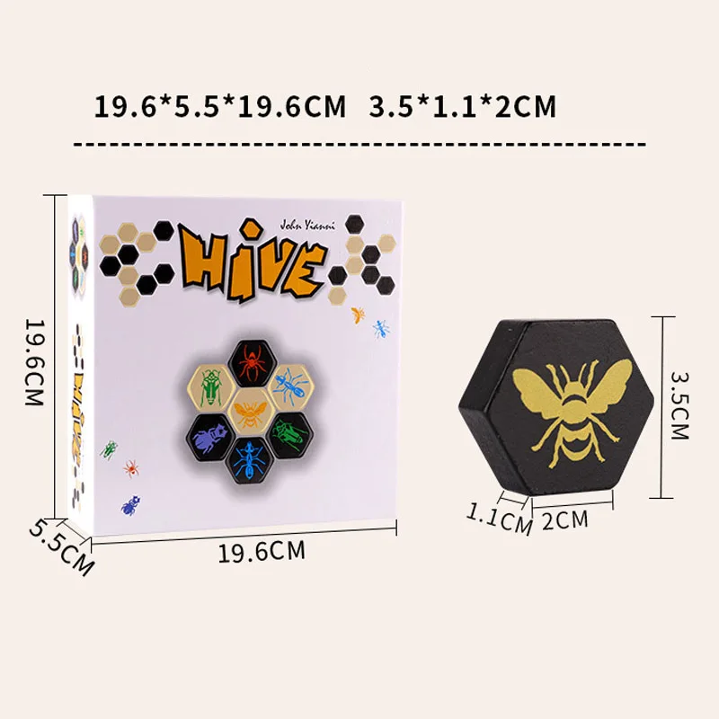 Hive Insect Chess Funny 2 Player Board Game Entertainment Wooden Educational Toys For Family Party Friend Children Gift With Box