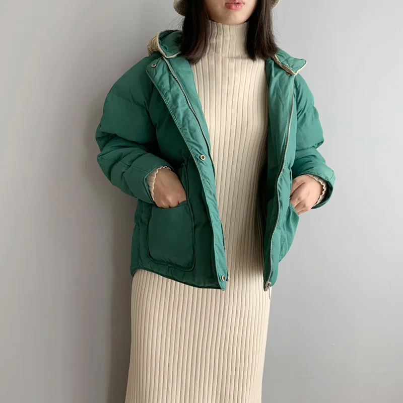 Winter Jacket women Womens Parkas Thicken Outerwear solid hooded Coats Short Female Slim Cotton padded basic tops