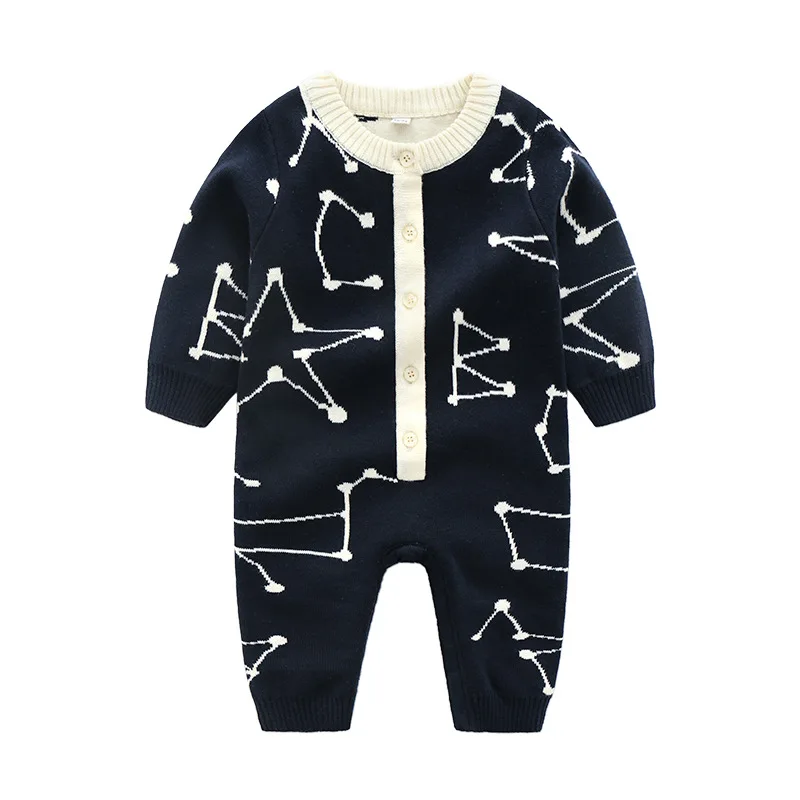 

Baby Rompers Knitted Cotton Newborn Boys Girls Jumpsuits Pajamas Autumn Winter Soft Warm Infant Kids Overalls Children's Clothes