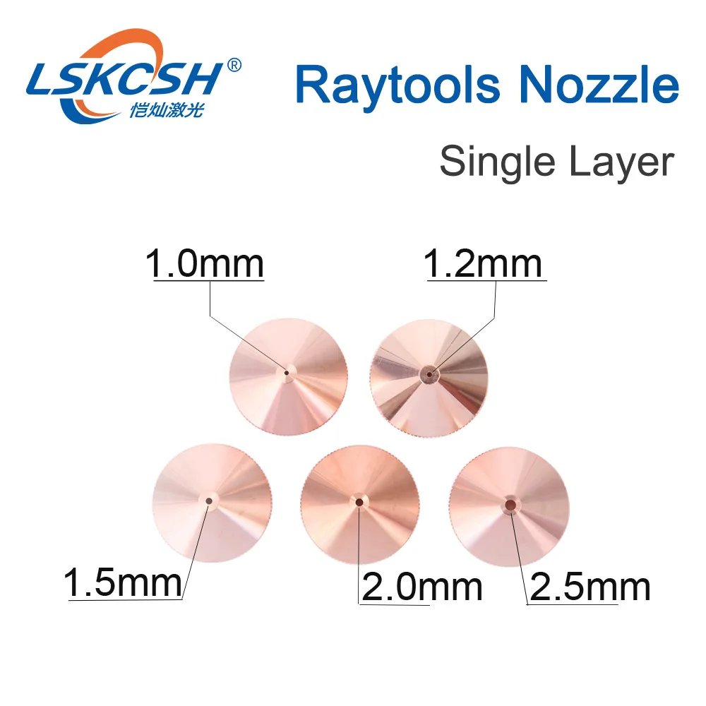 

LSKCSH 10pcs/lot Laser Nozzle Single Layer Dia.32mm Caliber 0.8 - 5.0HD for Raytools empower FIBER Laser Cutting Head Bodor