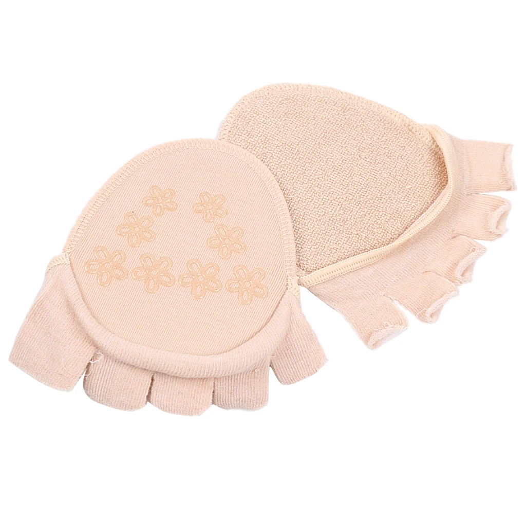 Invisible Toe Socks for Women Liner No Show Five Toes Sock Half Feet Socks with Non-Skid Bottom