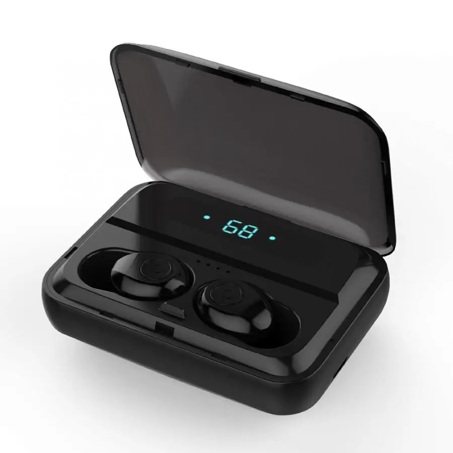 F9 Bluetooth беспроводные наушники 5,0 стерео наушники с 1200mAh отсеком батареи Чехол