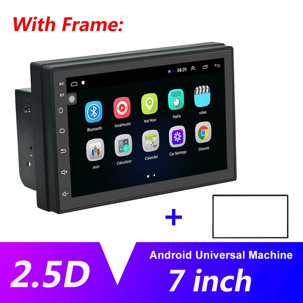 With Frame AMPrime 2 Din автомагнитола Android универсальный gps навигация Bluetooth Сенсорный экран Wifi автомобильный аудио стерео FM USB автомобильный мультимедийный MP5 - Цвет: With Frame