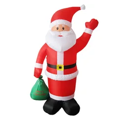 Juego de muñeco de nieve de Navidad, Papá Noel inflable con luces LED, modelo de soplado, decoraciones de iluminación de Navidad, decoración de fiesta