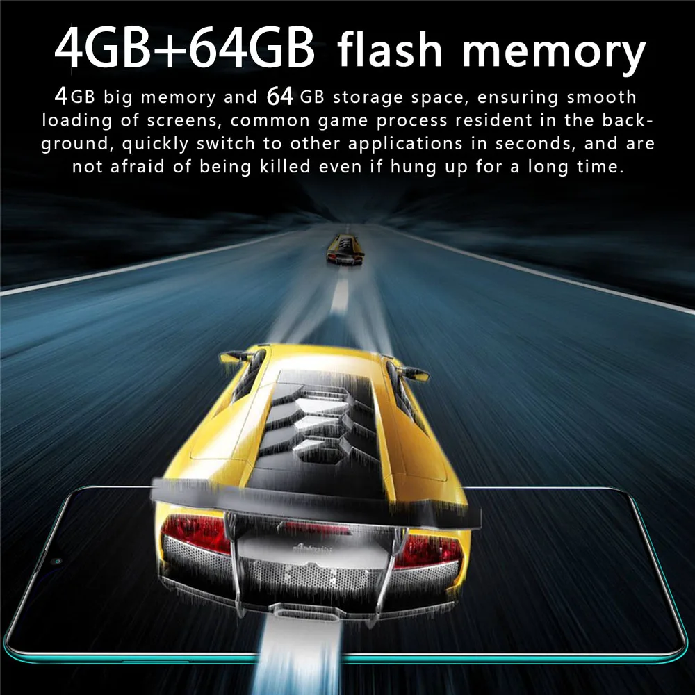 4G мобильный телефон 4 Гб+ 64 ГБ смартфон Android OS 9,1 для унисекс 6,3 дюймов лица разблокирован