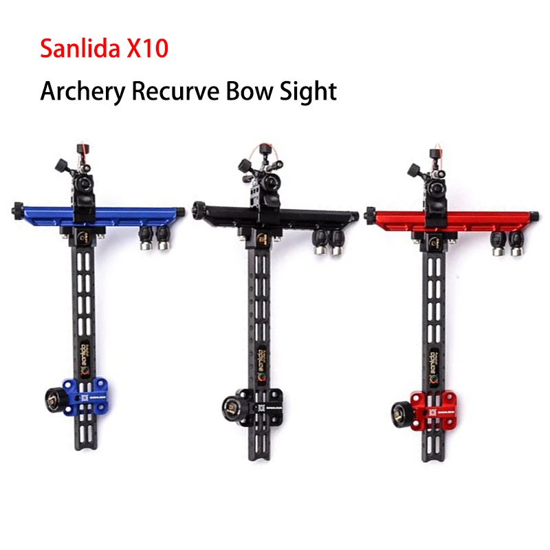 

Hunting Archery Sanlida X10 Competitive Recurve Bow Sight 9" Carbon bar CNC 6061 Aluminum Target Archery