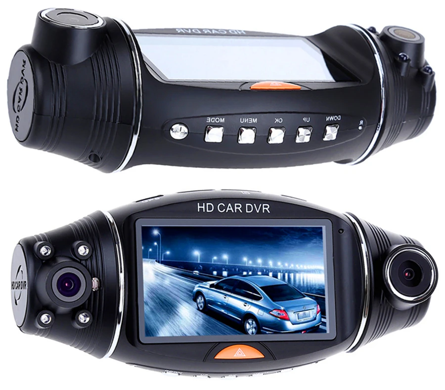 R310 FHD Dual Lens 2.7 Pantalla LCD Full HD 1080P Cámara de Coche Portátil  DVR Grabadora de Video con G-Sensor Coche DVR