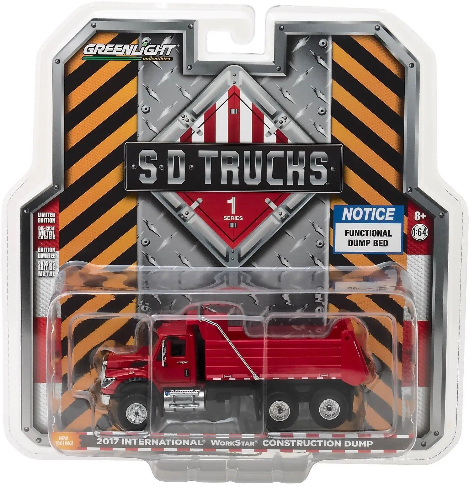 GL 1:64 SD TRUCKS 2017 International WorkStar красный самосвал Модель автомобиля из сплава литые