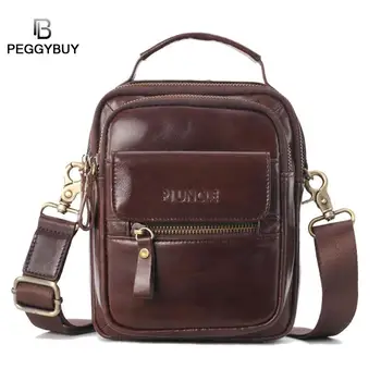 

Business Men's Genuine Leather Messenger Bag Large Capacity Real Leather Shoulder Bags Vintage Business Casual Handbags