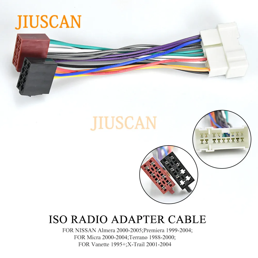 JIUSCAN 12-018 ISO радио адаптер для NISSAN(выберите модели) провода жгуты проводов разъем свинцовый ткацкий станок кабель штекер Адаптер стерео