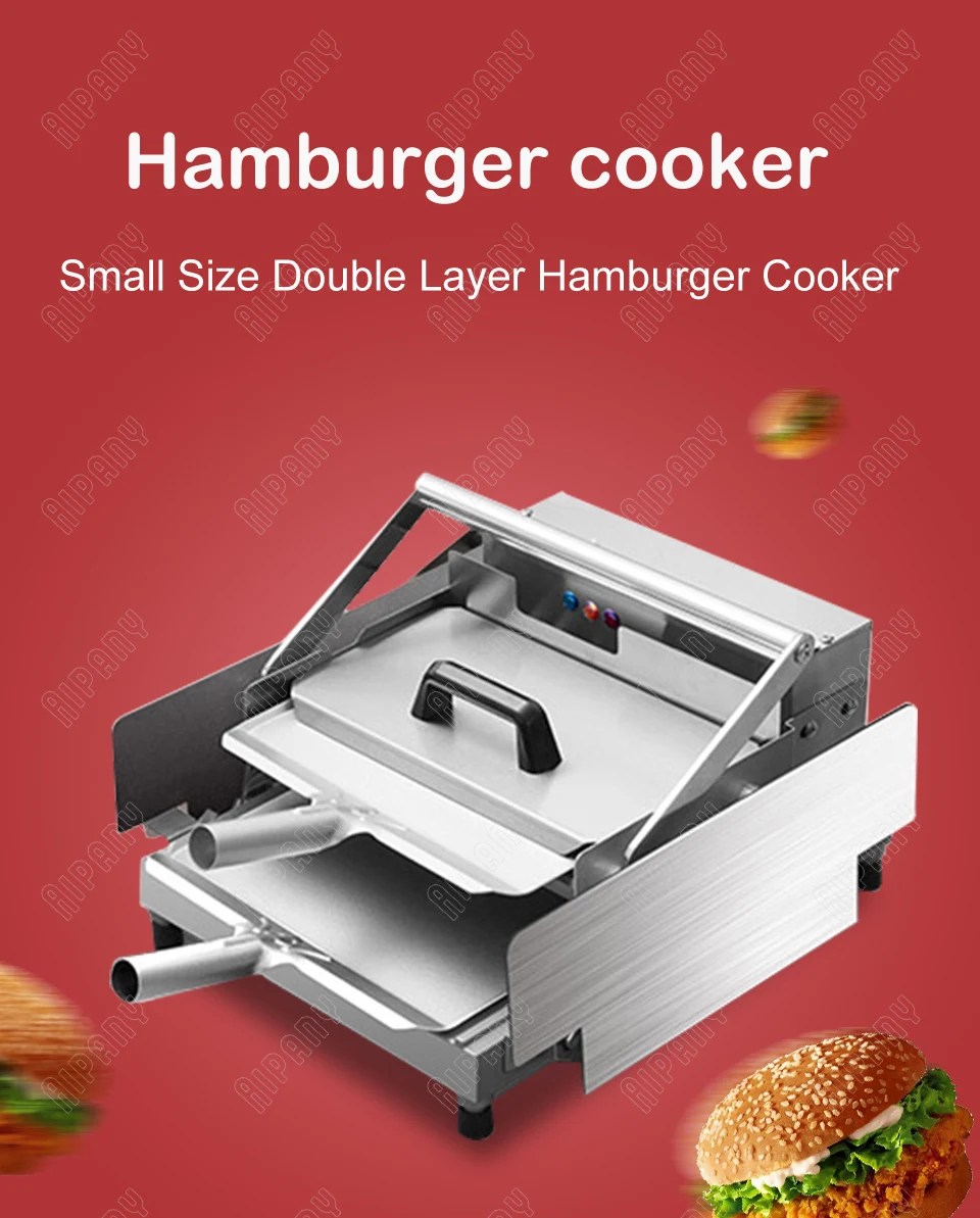 GF212 электрическая двухслойная гамбургеров, небольшой производитель гамбургеров, тостер для кухонного оборудования, булочка, яйцо, бургер, пекарь