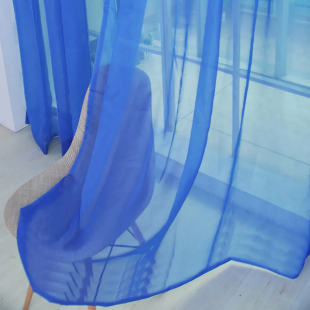 Europe Solid White Sheer Curtains for Kitchen Window Tulle Curtain For Living Room Modern Voile Curtain Window Treatments Drapes - Цвет: L