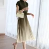 Summer 2021 Japanese Style New Temperament Pleated Gradient Thin Lace Tight Women's Dress V-neck Sleeved Korean Fashion 2