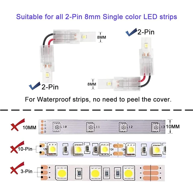 5pcs Connecteur De Bande LED À 2/3/4/5 Broches Pour Bande - Temu