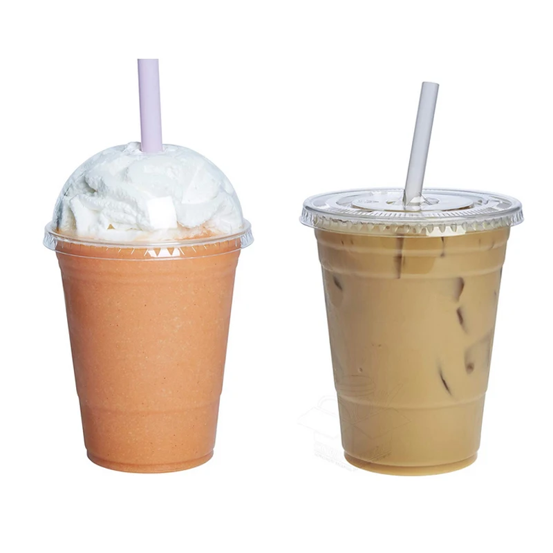 Plastic Cups With Lids And Straws, Disposable Cups For Iced Coffee