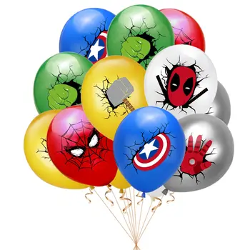 

12pcs/lot Superhero Spiderman hulk Latex Balloon Happy Birthday Baby Shower Party Decoration kids toys balloons globos