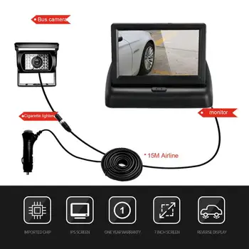 

4.3 Inch Foldable Car Rear View Monitor Reversing Lcd Tft Display With Night Vision Backup Rearview Camera For Vehicle