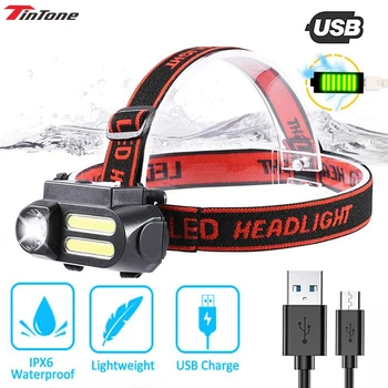 

6000LM Portable Mini LED Headlamp COB Work Light Multi Modes Waterproof Headlight Use 18650 Battery Night Camp
