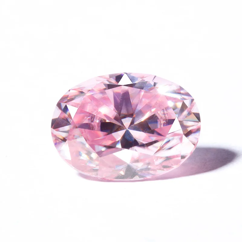 

Free shapping pink color DVVS quality oval shape synthetic diamond 5x7mm-10x14mm 1pcs moissanites diamonds