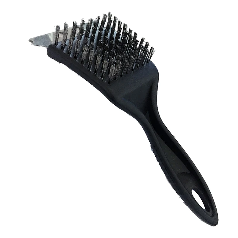 Pretty Stainless Steel Tip Tail Brush Barbecue Tail Brush Plastic Steel Wire Tail Brush Barbecue Tools Grill Cleaning Brush