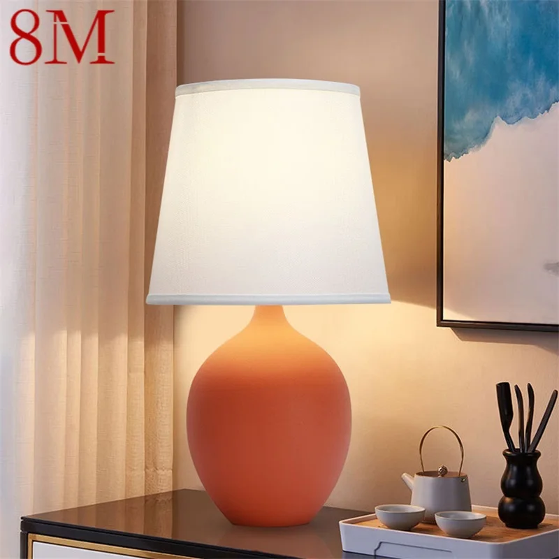 

8M Dimmer Table Lamp Ceramic Desk Light Contemporary Simple Decoration for Home Bedroom
