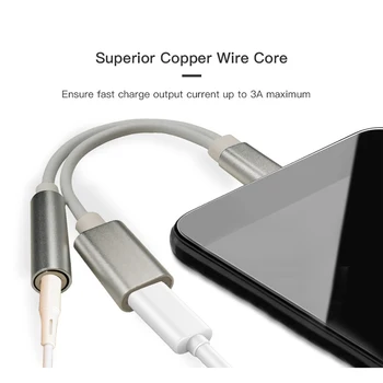 

2 in 1 USB C to Jack 3.5 Type C Cable Adapter Charger USB Type C 3.5mm AUX Earphone Converter For Huawei P20 Pro Xiaomi Mi