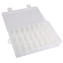 Регулируемая 24 отсека пластиковая коробка для хранения ювелирных изделий Коробка для хранения сережек кольцо-брошь небольшие зажимы Центральная коробка для хранения