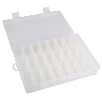 

Adjustable 24 Compartment Plastic Storage Box Jewelry Earrings Storage Box Ring Brooch Small Clips Centralized Storage Box