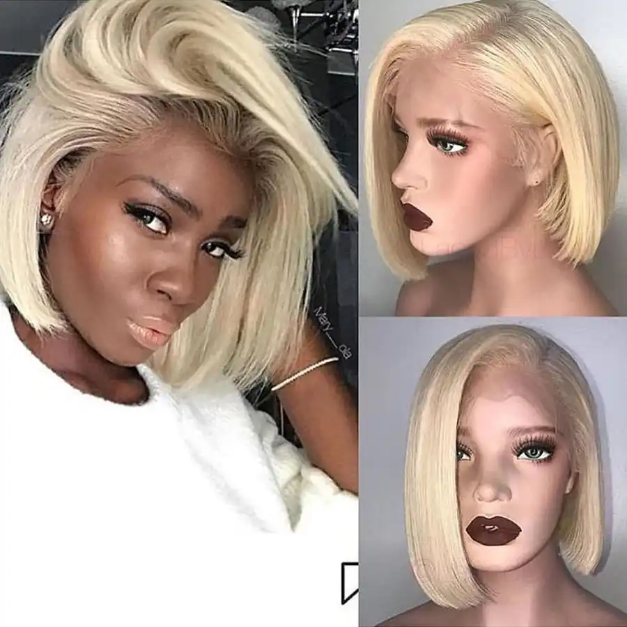 Korotkij Bob 613 Blond Cvetnye Kruzhevnye Perednie Pariki Dlya Chernyh Zhenshin Brazilskie 100 Chelovecheskie Volosy Polnye Kruzhevnye Pariki Otbelennye Uzly Aliexpress