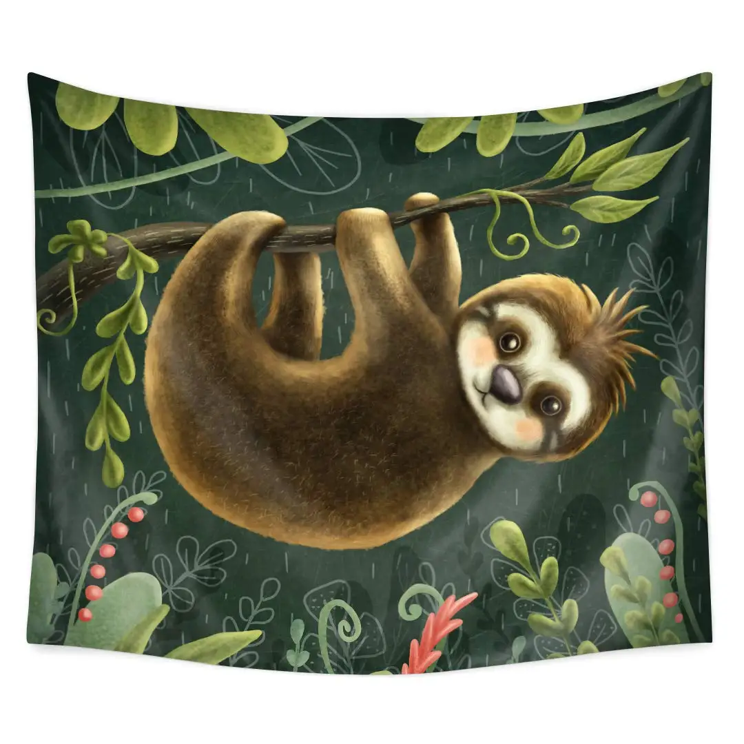 

Sloth on Trees Wall Hangings Tapestries Bedroom Living Room Dorm Decor