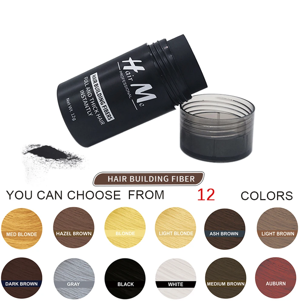 HM Hair Building Fiber 10 colors For Choose China Instantly Fiber Hair Powders Growth 12g