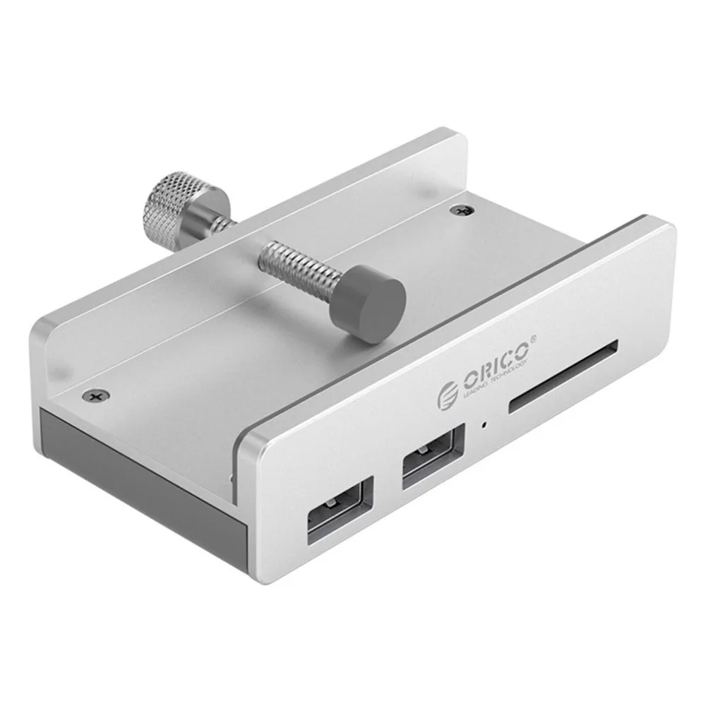 USB 3,0 концентратор с зажимом и кардридером, алюминиевый сплав, 3 порта, высокоскоростной разветвитель, концентратор для настольного ноутбука