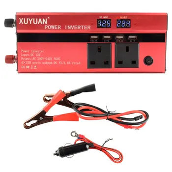 

Peak 6000W LED diaplay Car Power Inverter Converter Charger Adapter Modified Sine Wave with 4 USB Port & 2 Plug